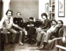 1982, i fondatori dello Studio Aleph di corso Garibaldi a Milano. Da sinistra: Benito Trolese, io, Togo, Paola Bardi, Julio Paz e Mario Bardi